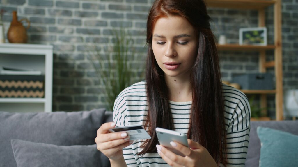business digital banking woman making payment online