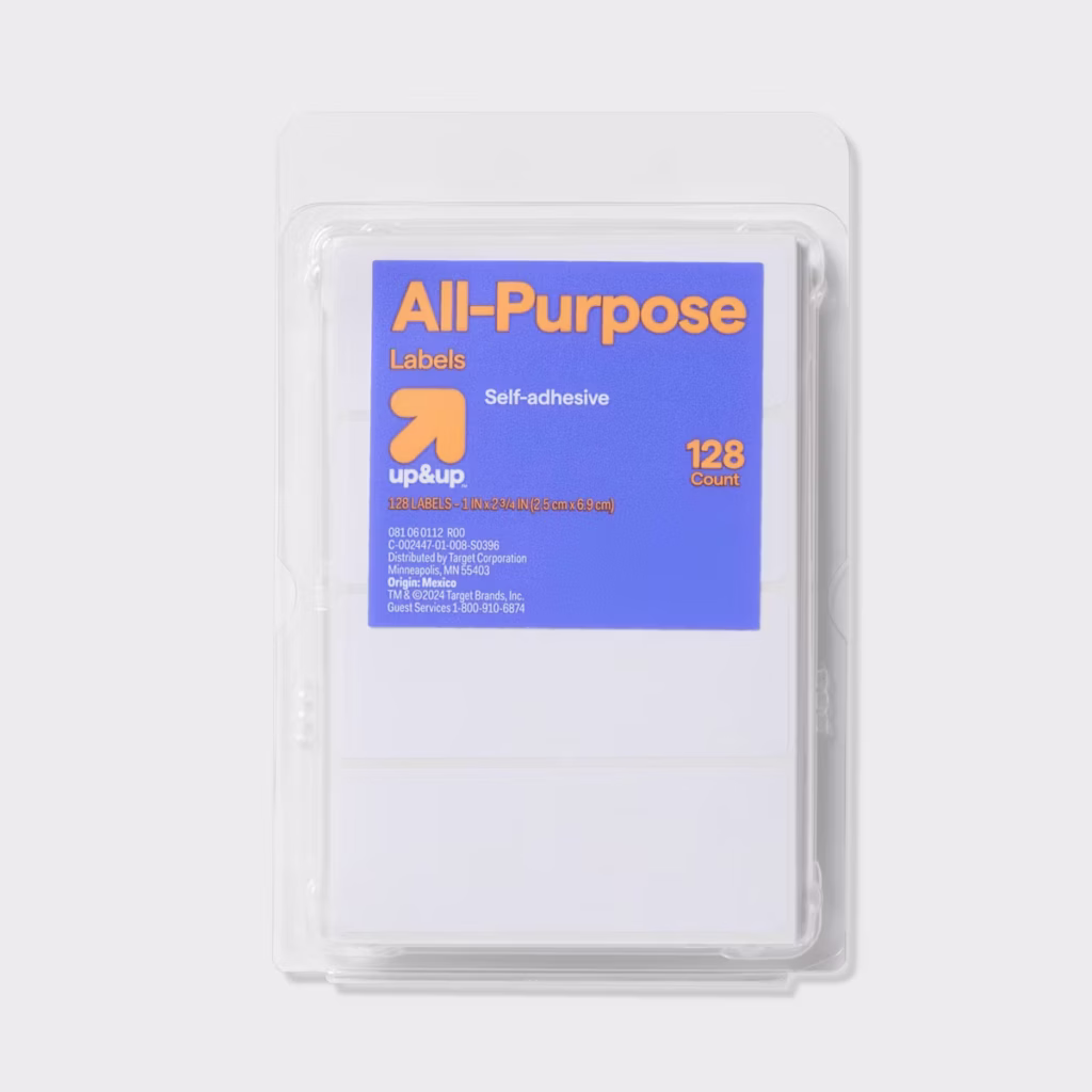 128ct 1"x2.75" Rectangular Labels White office supplies to buy in bulk for small businesses
