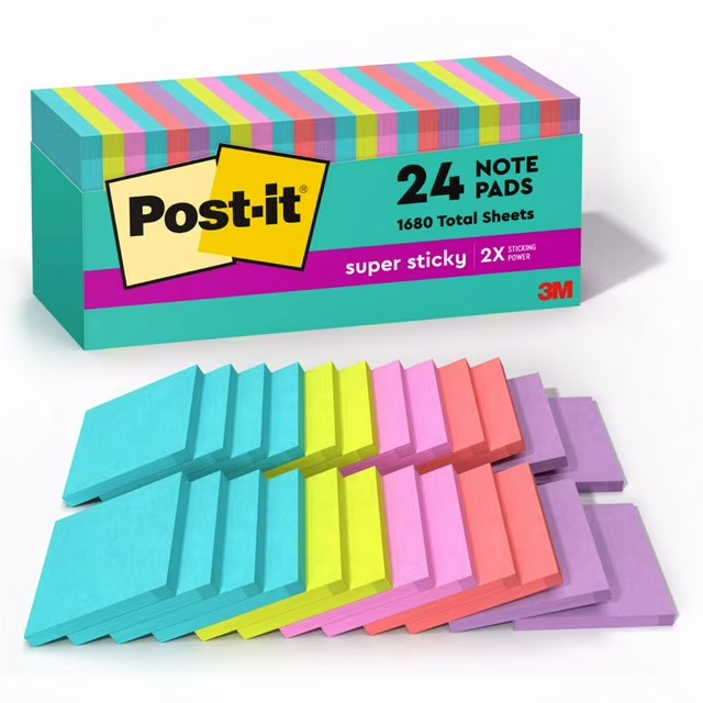 Post-it Super Sticky Notes office supplies to buy in bulk for small businesses