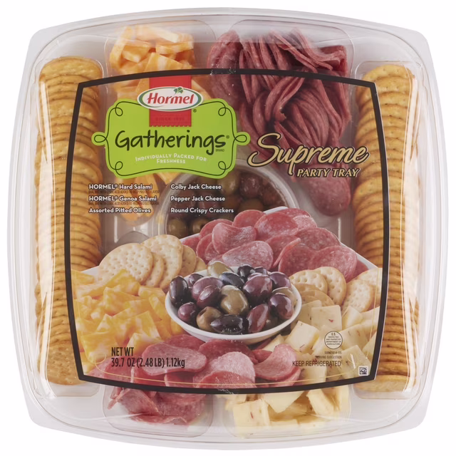 Assorted meats, cheeses, and crackers platter best food to order for a business meeting