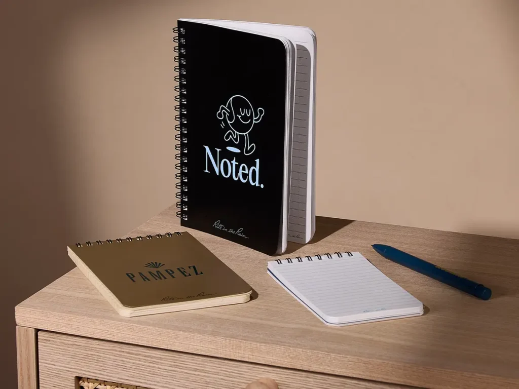Spiral Notebooks branded merchandise ideas for small business