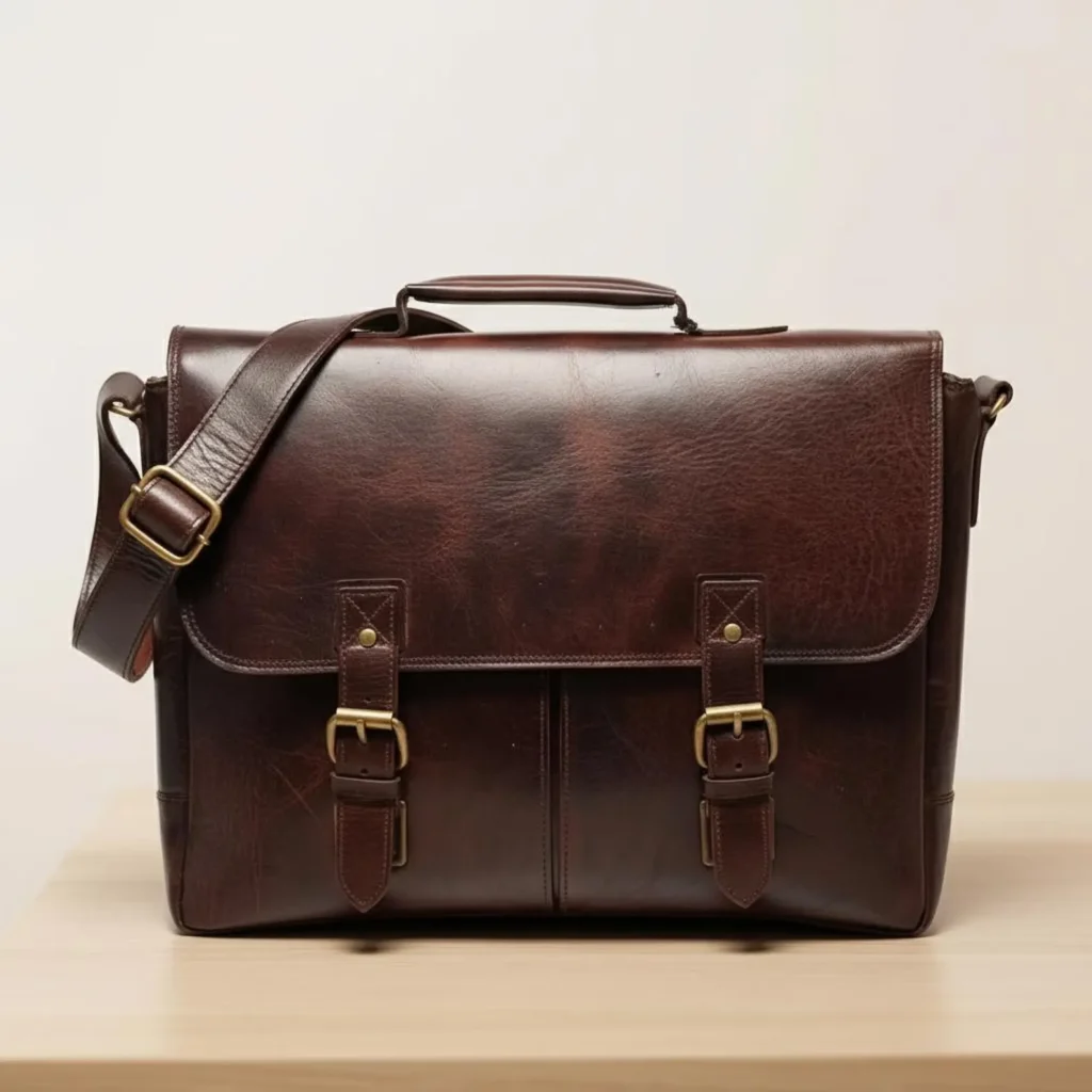 Full Grain Leather Laptop Messenger Bag professional capsule wardrobe for work
