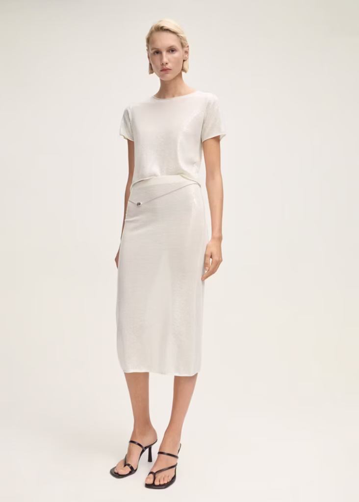 Knitted pencil skirt with sequins business casual outfits for women