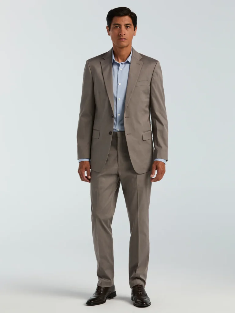 Slim Fit Textured Suit Jacket and Pants