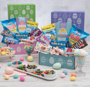 Easter baskets with candy hip to the hop