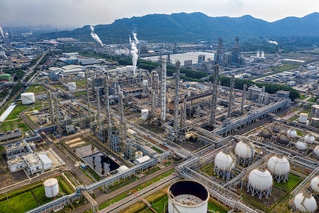 Panoramic View of Oil Refinery - best paying jobs in oil & gas production