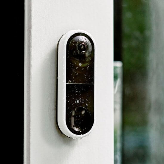 white arlo wi-fi smart video doorbell
