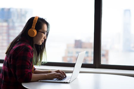 AI side hustles girl doing content creation