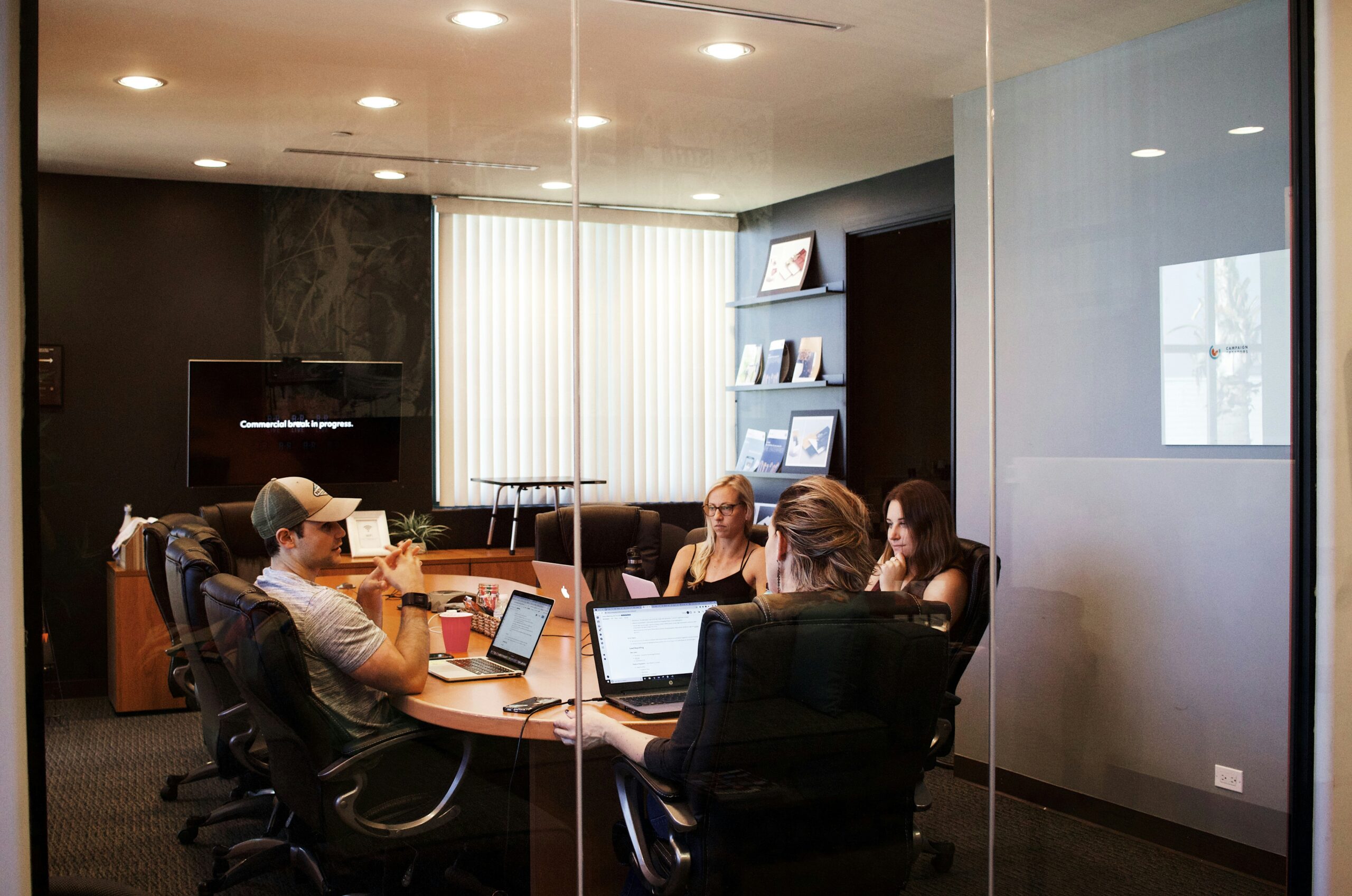 meeting room in a meeting productive hybrid teams