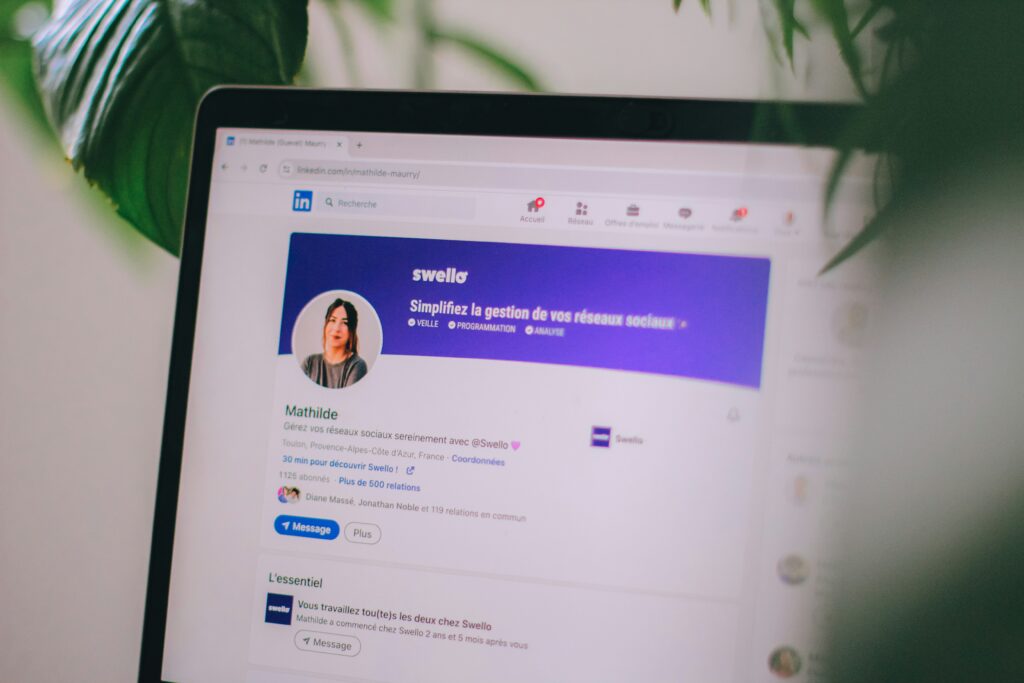 LinkedIn profile on a laptop screen build a personal brand on linkedin