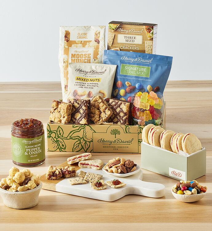 Harry & David® Deluxe Gift Box with Sweet and Salty Treats employee appreciation ideas