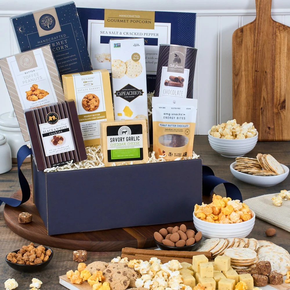 Snack & Chocolate Gift Basket - Classic thank you gifts for clients