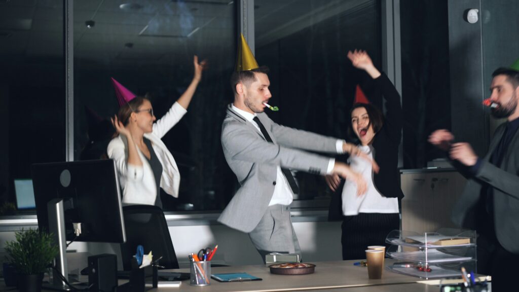 employees partying employee appreciation ideas