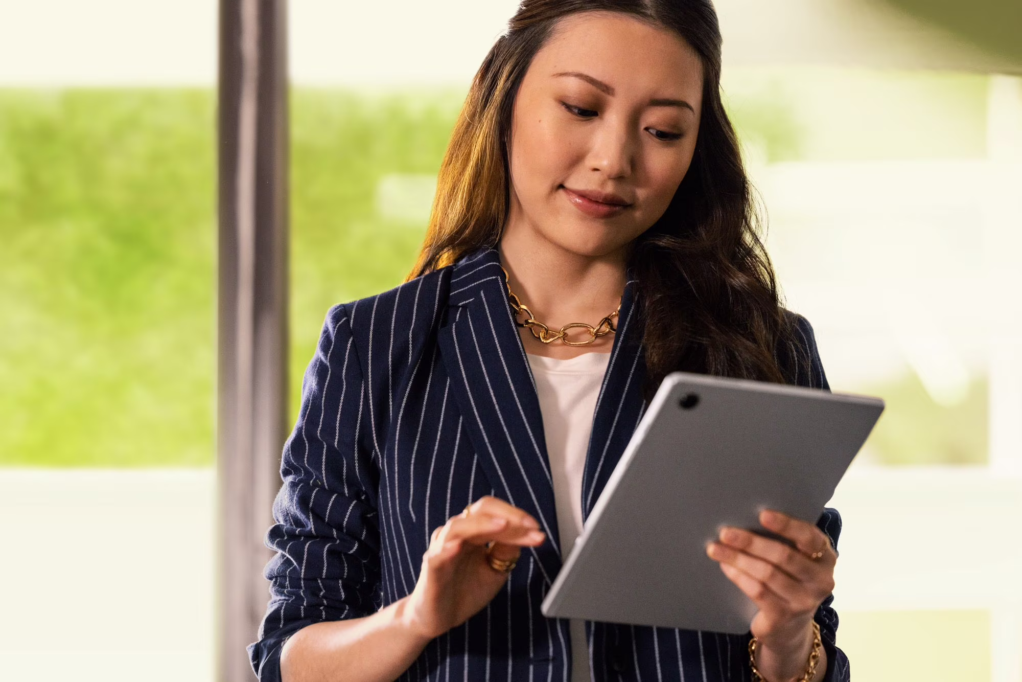 woman making a walmart business order on her tablet small business supplies for peak season