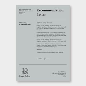 Recommendation Letter Sample