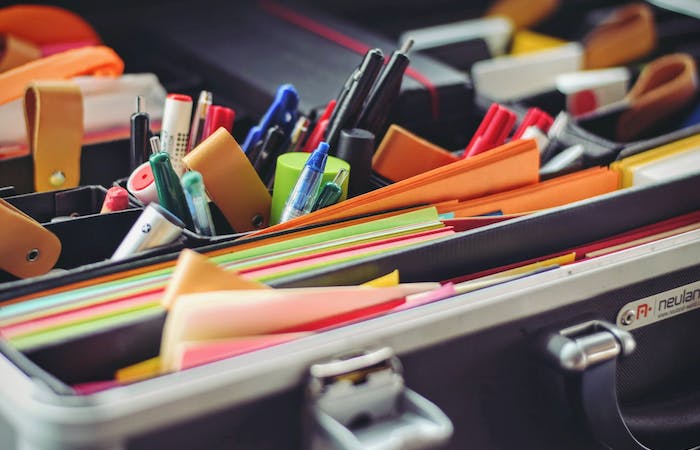 how to organize a home office - office supplies