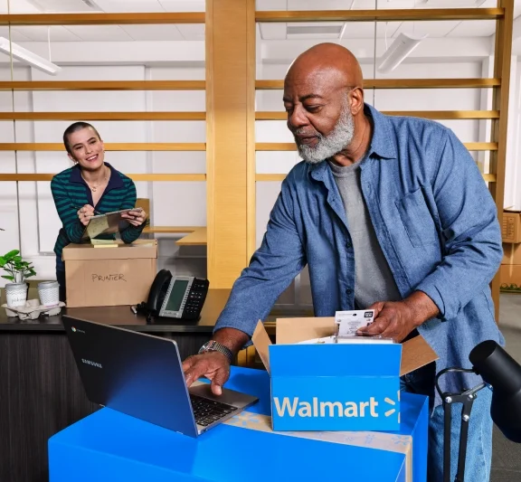man unpacking bulk buy merchandise