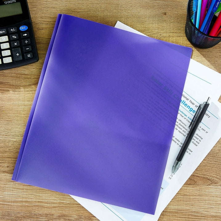 EKIDAZB Plastic Pocket Folders with Prongs with Fasteners classroom supplies