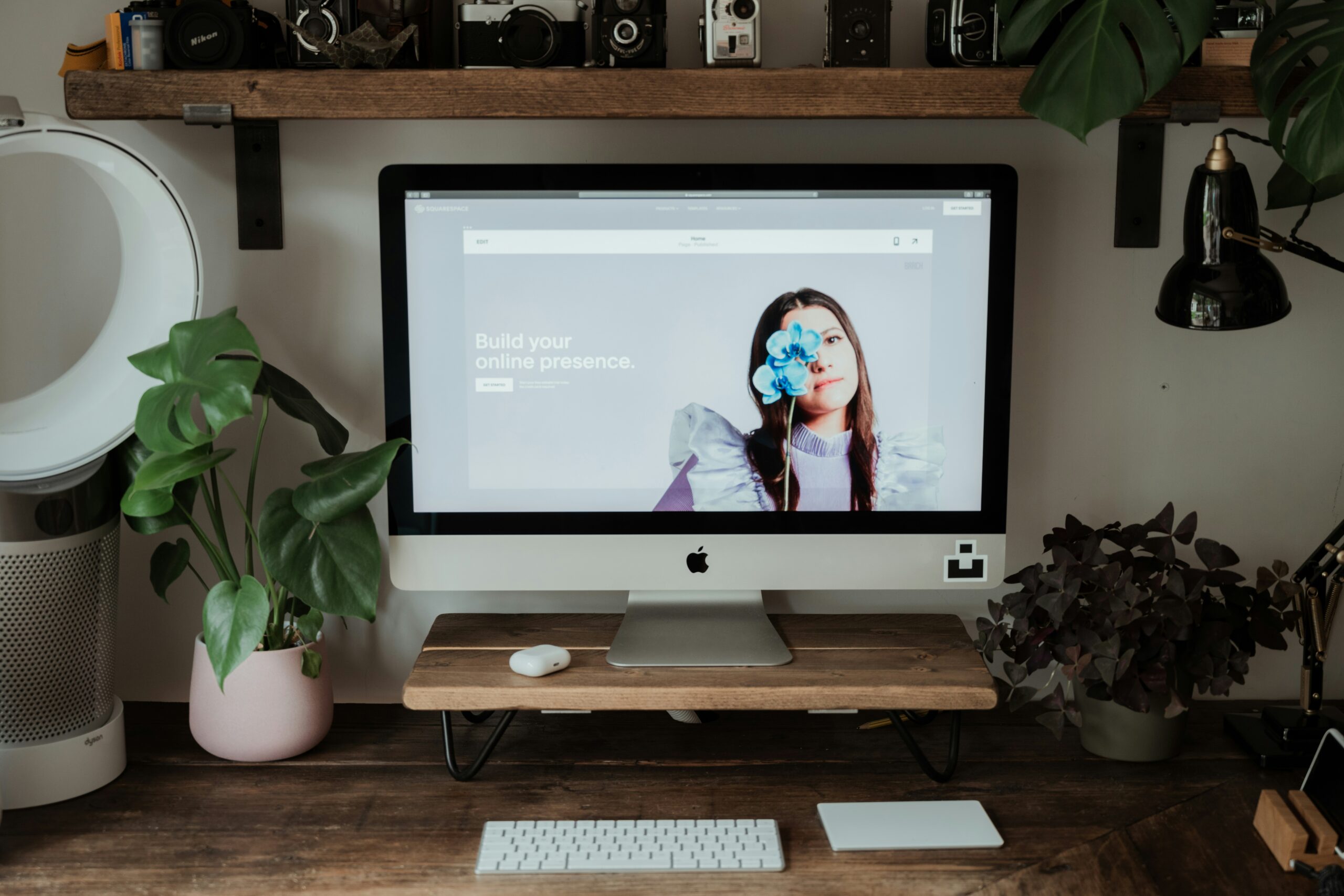 squarespace on website laptop screen blueprint ai