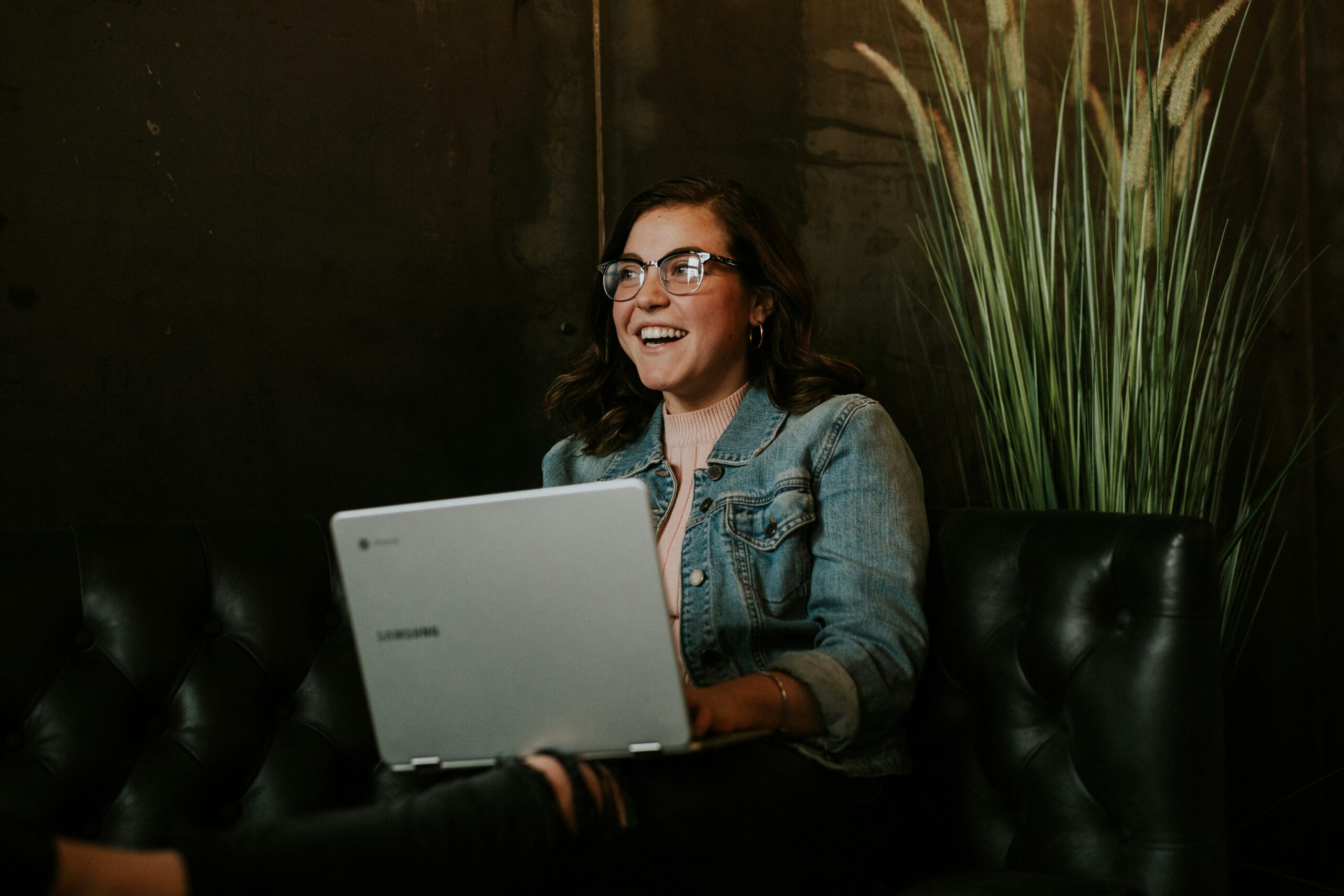 woman on laptop blueprint ai