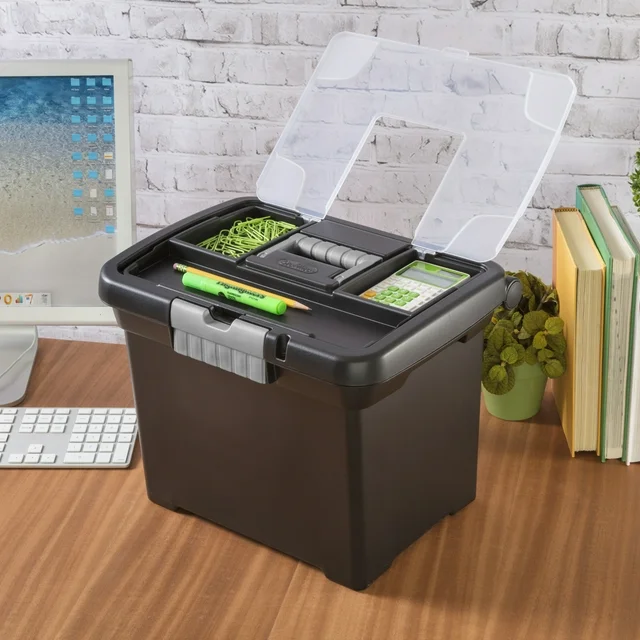 Sterilite Plastic Storage Bin/ Portable File Box Bulk Supplies for End of Year Tax Savings