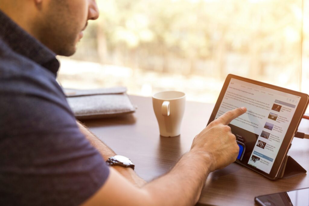 man on website build personal brand linkedin