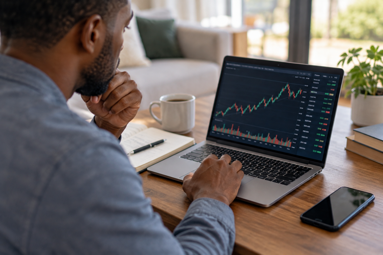 etf investing for beginners Person analyzing stock market data